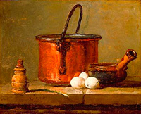 Натюрморт с кухонной утварью и яйцами (Ж.Б. Шарден, 1734-1735 г.)